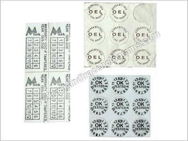 White And Grey Frangible Vinyl Labels (Tamper Proof)