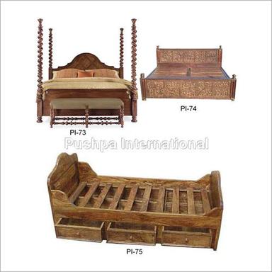  हस्तनिर्मित डिजाइनर लकड़ी का बिस्तर 