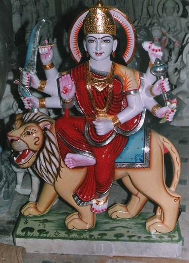 White Marble Durga Statue Height: 48 Inch (In)