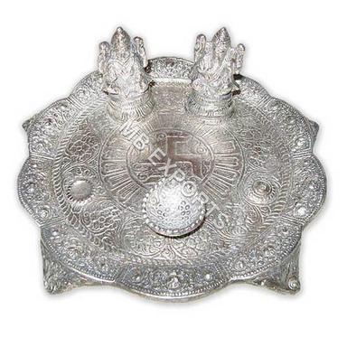 Antique Imitation German Silver Pooja Thali For Diwali 