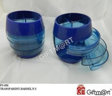 Blue Transparent-Barrel Pen Stand