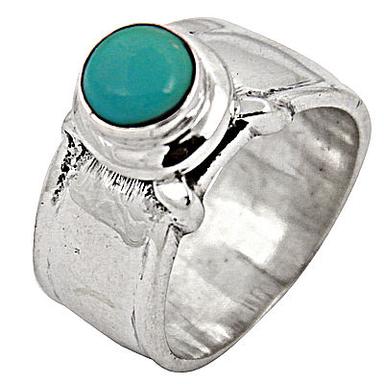 Costume Turquoise Gemstone Silver Jewellery Ring