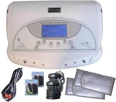 White Dual Detox Spa With Single Lcd Screen And Stomach Belt