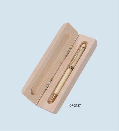 Round Wooden Pen Box