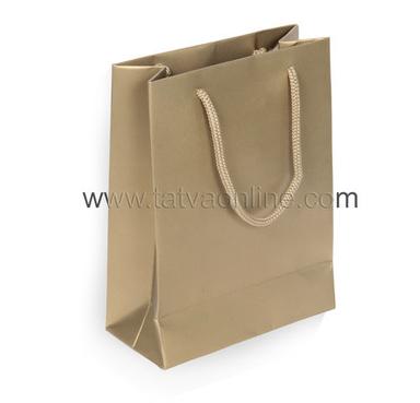 Plain Gold Paper Gift Bag Stand Up Pouch