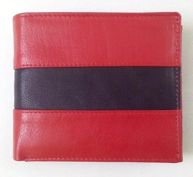 Red Executive Slim Bifold Leather Wallet