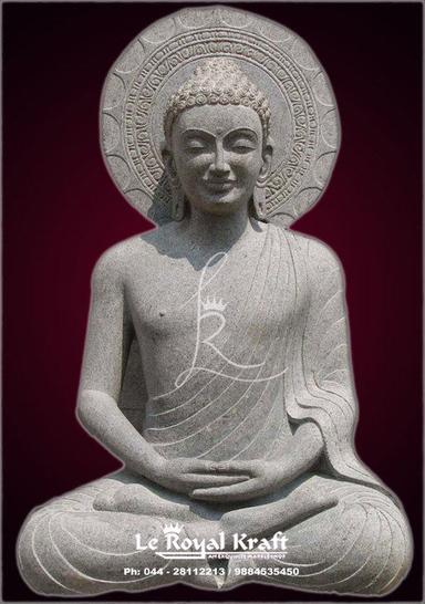 White Stone Buddha Sculpture