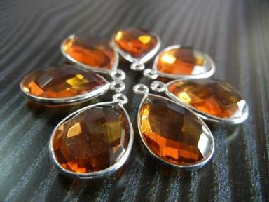Honey Quartz Pear Shape Gemstone Connectors
