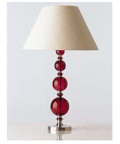 White And Red Glass Table Lamps