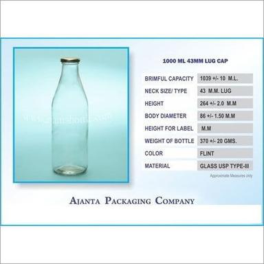 ग्लास 1000 मिलीलीटर दूध की बोतल