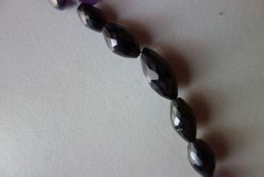 Amethyst Natural Black Onyx Faceted Rice Beads 6X9Mm To 7X11Mm 5 Pcs In A Bag 