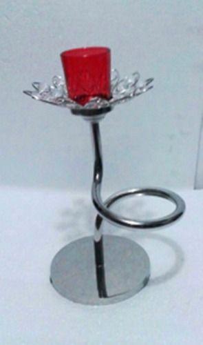 Glas Red Candle Holder