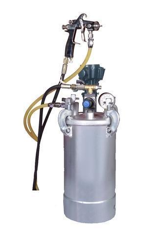 Silver Pressure Feed Paint Container With Stirrer And Gun 10 Lt