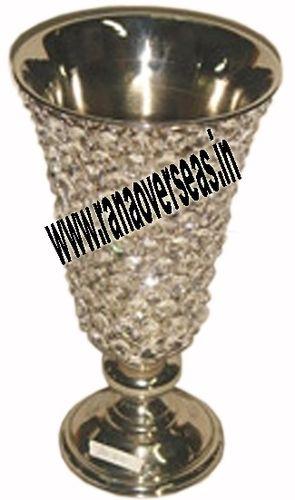 Silver Crystal Metal Vase 1