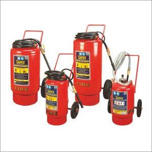 Red Trolley Mounted Fire Extinguishers