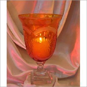 Amber Glass Candle Holder Use: Ceremony Or Party Decoration