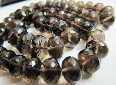 Smoky Quartz Rondelle Faceted Beads
