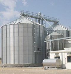 Silver Industrial Grain Storage Silos
