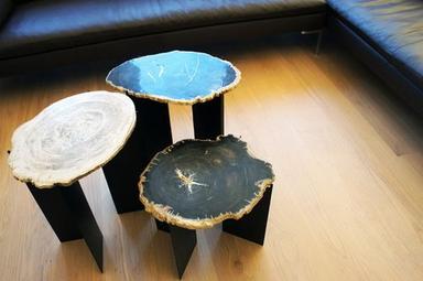 Wooden Side Tables Artificial Marble