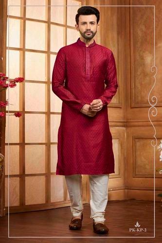 Maroon Mens Kurta Pyjama