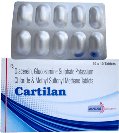 Diacerein, Glucosamine Sulphate Potassium Chloride & Methyl Sulfonyl Methan Tablets Application: For Orthopaedic Patient