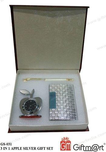 Metal Apple Silver Gift Set