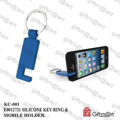 Blue Silicon Mobile Holder Keychain
