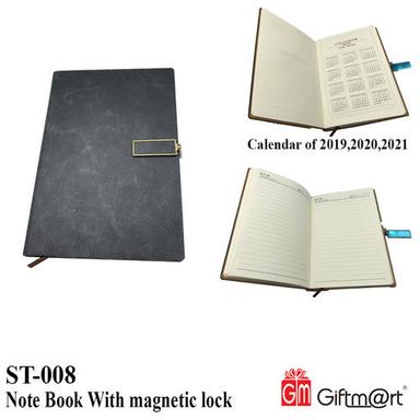  मैग्नेटिक लॉक के साथ नोटबुक साइज़: 21.5 X 15 Cm