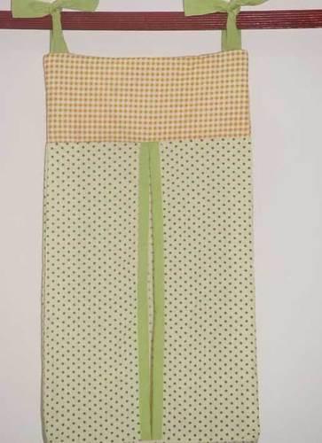 Printed White Cotton Diaper Stacker