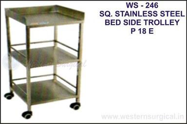 Stainsteel Sq. Stainless Steel Bed Side Trolley