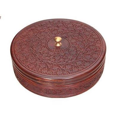 Desi Karigar लकड़ी के किचन वेयर चपाती बॉक्स साइज़ (LxBxH-11x11x3) इंच