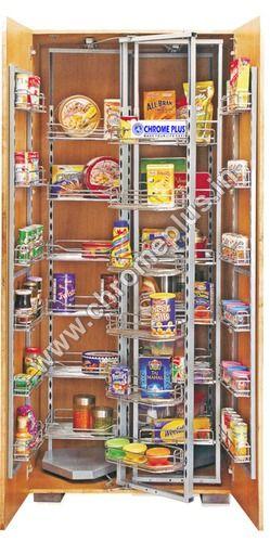 Silver And Brown Ss Kitchen Pantry Pullout