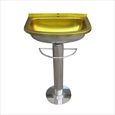 Polished Stainless Steel Wash Basin With S.S. Pedestal Model  No. Ssbp 278