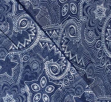100%Cotton Handmade Indigo Blue Floral Soft Voile Fabrics
