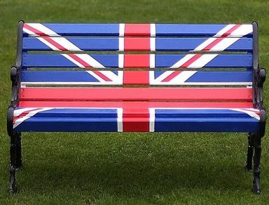 Painted Union Jack Flag Design Patio Bench