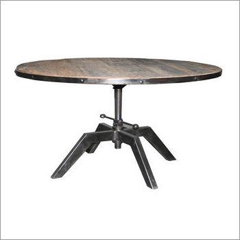 Round Dining Table With Wrought Iron Base No Assembly Required