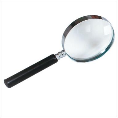 Black And Transparent Magnifier Reading Glass Round Held Hand