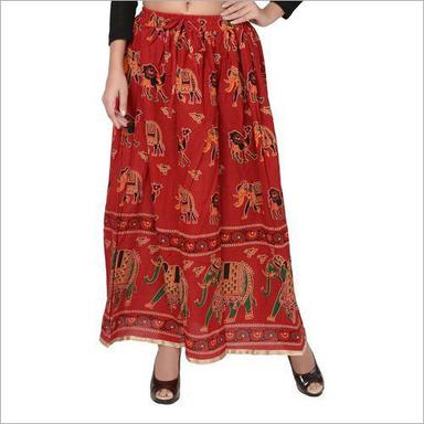 Brown Ladies Rajasthani Printed Skirt