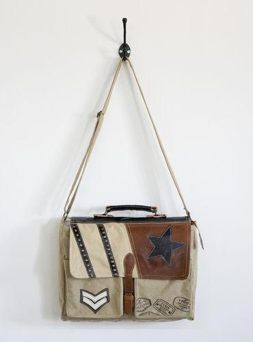 Multicolor Vintage Post Man Bag