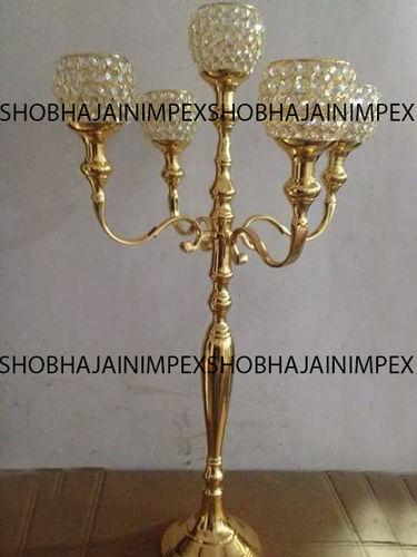 Golden Crystal Holder Candelabra