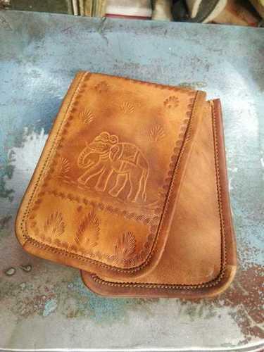 Brown Elephant Print Leather Bag