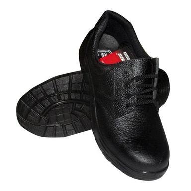 Black Mens Leather Safety Shoes