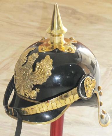 Ww I&ii German Prussian Pickelhaube Helmet Brass Accents Imperial Officer Spike Helmet Pickelhaube Helmet