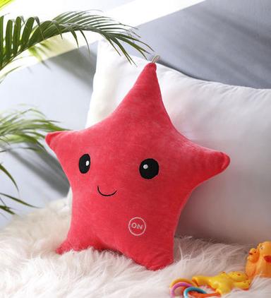 Red Star Pink Velvet Cushion