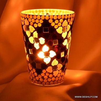 Antique Imitation Mosaic Handmade Glass Candle