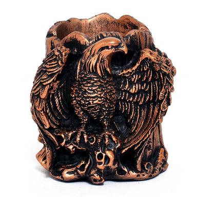 Home Decoration Handmade Eagle Design Resin Pen Stand Size: 10X8X10 Cm