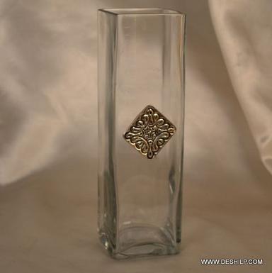 Long Squire Glass Flower Vase Bottom Diameter: 5.5  Centimeter (Cm)