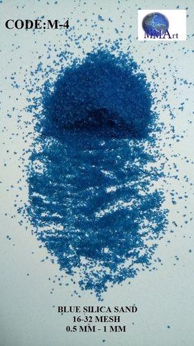 Manufacturer Of Color Coated Non Removed Blue Color Silica Sand For Paint And Grout Filler Used - Size: (16/32- Mesh) Or (0.5Mm -1 Mm) Customized Size Possible