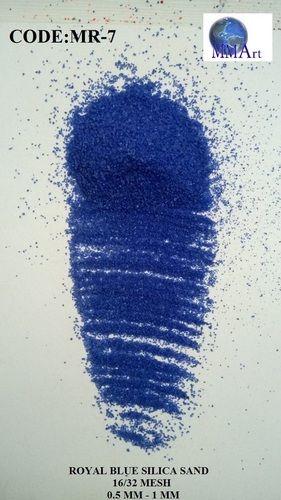 Blue Colored Silica Sand And Color Coated Silica Water Proof Sand - Size: (16/32- Mesh) Or (0.5Mm -1 Mm)