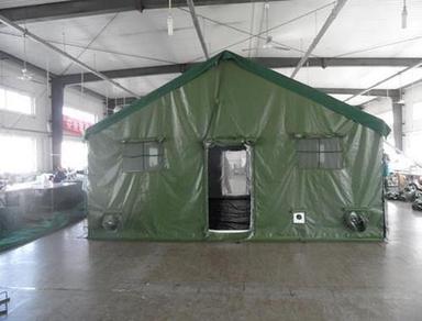 Green Nepal Army Frame Structure Pvc Refugee Tent